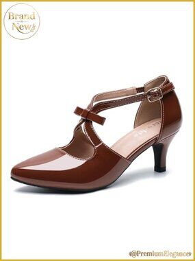 Kitten Heel T Strap Pointed Toe Bow D'Orsay Dressy Pumps 2 Inch Low Heel